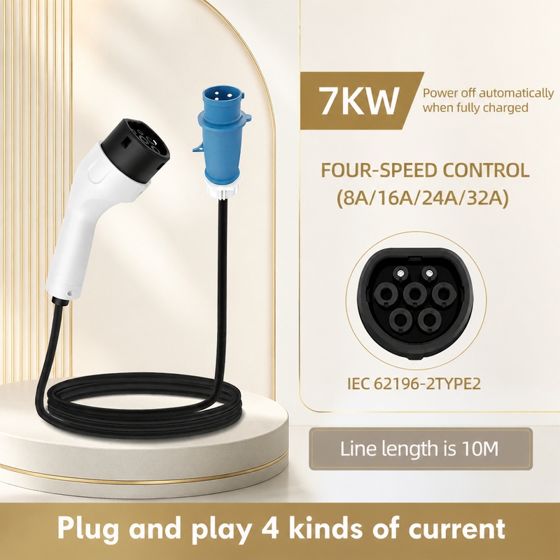 Portable Ev Charger 32A Type 2 Cee Plug - ROMADA 7KW 32A Elektrikli Araç Taşınabilir