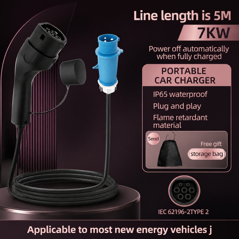 Portable Ev Charger 32A Type 2 Cee Plug - 7KW ROMADA 32A Elektrikli Araç Taşınabilir