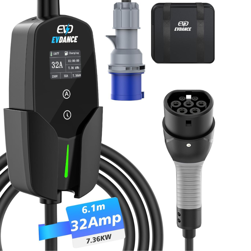 EVDANCE 32A tipi 2 elektrikli  - Portable Ev Charger 32A Type 2 Cee Plug incelemesi ve fiyatı