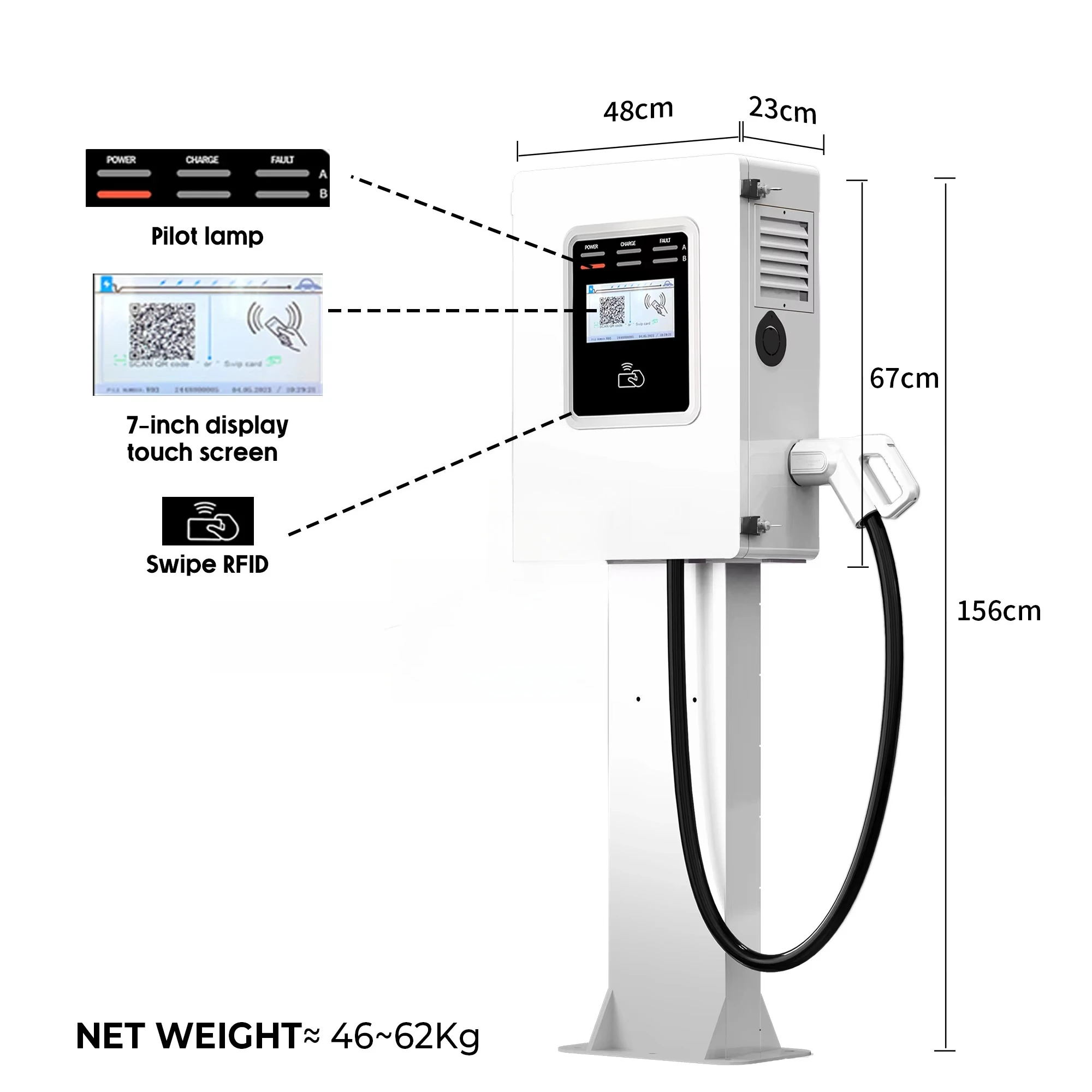 Ocpp 20kw 30kw 40kw CCS GBT Ti - Dc Fast Charger 30Kw Wallbox Commercial incelemesi ve fiyatı