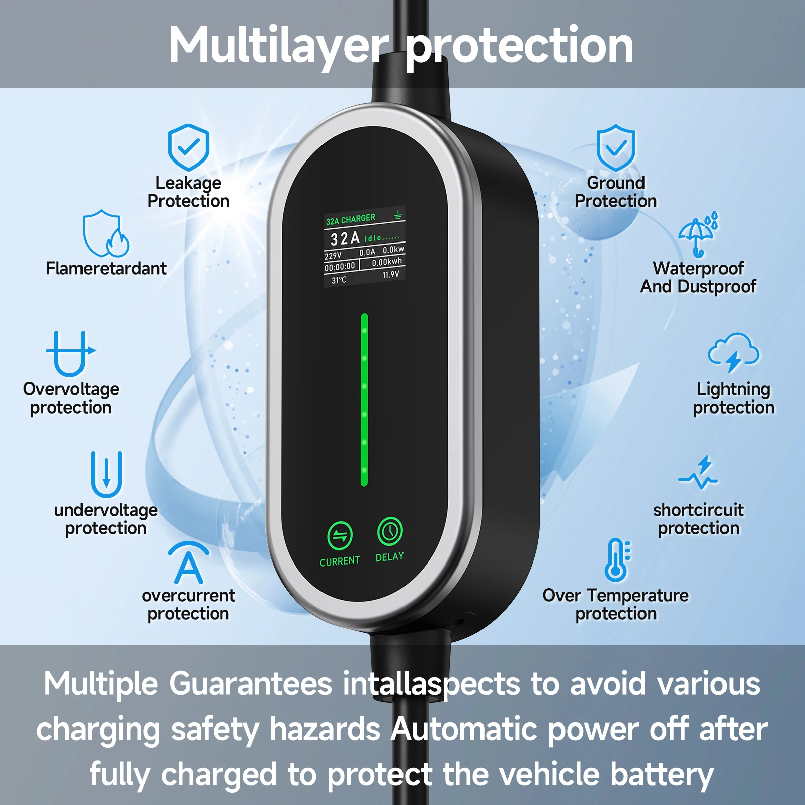 AFEEV 7.2KW 32A Taşınabilir El - Portable Ev Charger 32A Type 2 Cee Plug incelemesi ve fiyatı