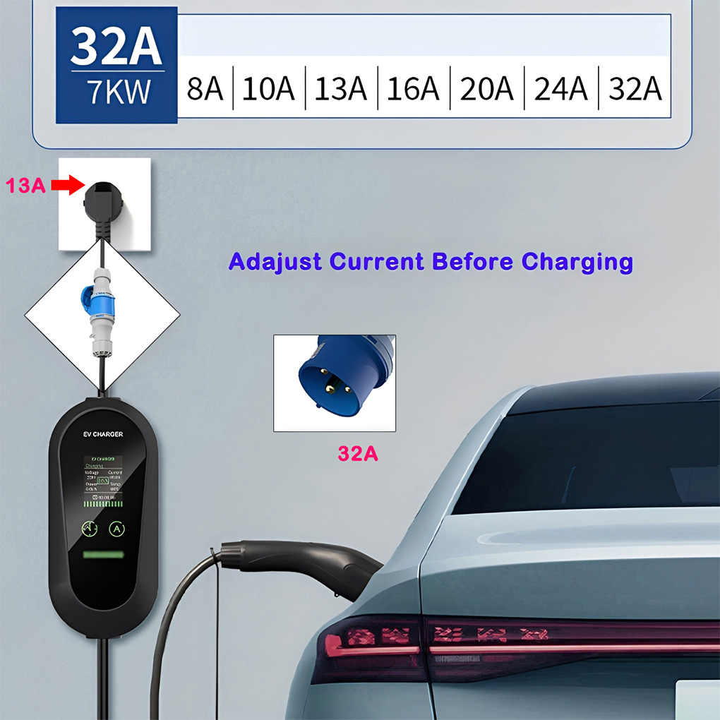 Type2 Taşınabilir EV Şarj Ciha - Portable Ev Charger 32A Type 2 Cee Plug incelemesi ve fiyatı